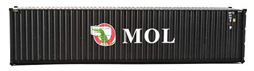Image of Walthers SceneMaster 40' Hi-Cube Corrugated-Side Container-Mitsui OSK Lines (Black, White, red; Alligator Logo) 949-8264 HO Scale Model Railroad - Freight Model