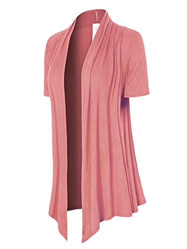 Image of MixMatchy Women's Lightweight Short Sleeve Draped Open Front Cardigan Vest