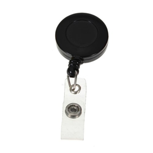 Badge pcs-1-Enrollador retráctil YOYO Clip-Botón de presión ID-Tarjeta de memoria, color negro