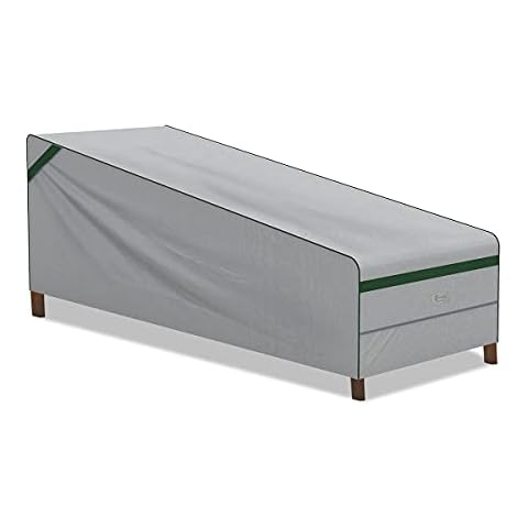Sekey Abdeckung für Liege | Sonnenliege | Gartenliege Schutzhülle ( Winterfest, Wasserdicht, UV-Beständiges, Reißfest) 200 × 75 × 40/70 cm, Hellgrau Cover