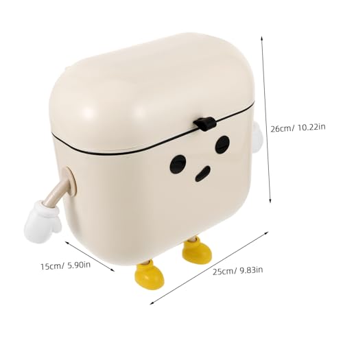 Caneca de Basura de Pared con Tapa Beige de Plástico miniatura 6