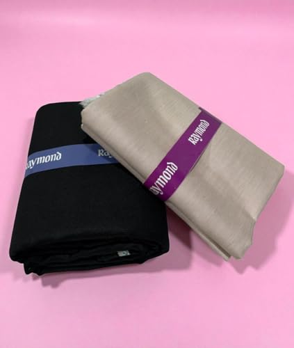 Image of Raymond Makers Men's Shirt & Trouser Fabric Combo with Premium Gift Box | Solid Shirt Fabric with Formal Trouser Fabric | Unstitched Dress Material for Office & Formal Wear