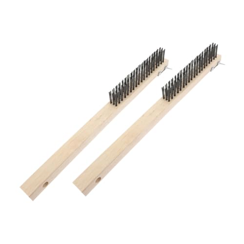 OFFSCH Commercial Grade Pizza Stone Cleaning Brush Wire Scraper Long Handle Brush for Ovens Bbqs