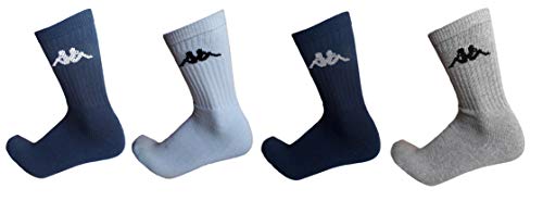 Kappa - Lot de 6 paires, 12 chaussettes de sport en éponge, hauteur mi-mollet, chaussettes de tennis, chaussettes de randonnée pour homme et femme -...