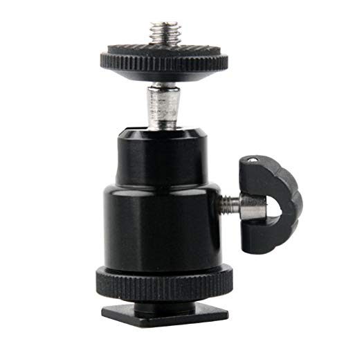 YUGAM Metal Light Bracket Ball Head 1/4" Mini Hot Shoe Mount Flash Stand for Camera (HOTSHOE Mount)-image-2