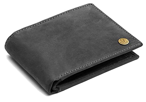 Image of WildHorn Grey Leather Wallet for Men I Ultra Strong Stitching I 6 Card Slots I 2 Currency & 2 Secret Compartments I 1 Coin Pocket