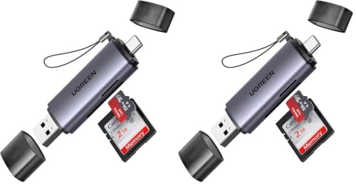 Image of UGREEN SD Card Reader USB C, USB 3.0 Micro SD Card Reader 2 in 1 Memory Card Reader for MicroSD SDHC SDXC Compatible with PC Computer MacBook Laptop iPad iPhone 17 16 15 Pro /Pro Max (Pack of 2)