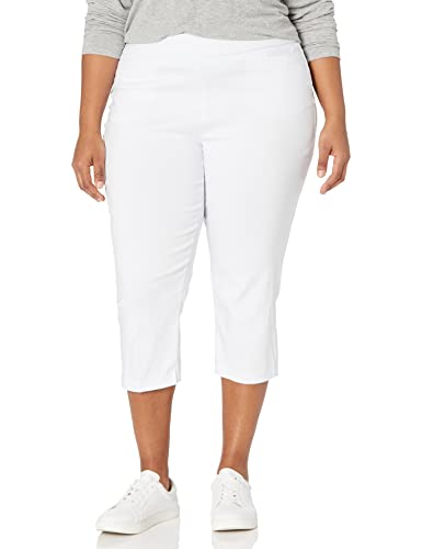 Briggs New York Womens Plus-Size Pull On Capri Pocket Casual Pants White 20 Plus