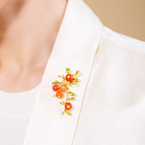 Damen-Brosche, Damenmode-Accessoires, Persimmon-förmige Brosche, Damen-High-End-Hochzeitsbankett-Party-Brosche, Schal-Knopf, Exquisite Broschen