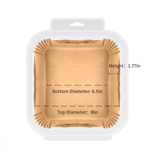 Image of Parchment Paper, OOTDAY 100Pcs Square Air Fryer Liners Disposable, Cooking Non-Stick air fryer accessories, Frying Pan, Oil-proof Air Fryers for 2-4 QT Air Fryer Baking Roasting Microwave(6.5 inch)
