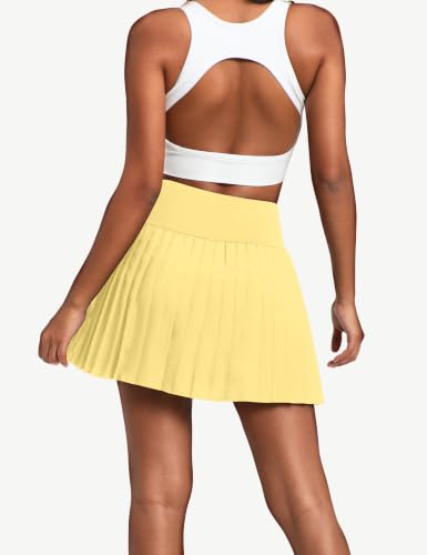 Image of Alaroo Pleated Tennis Skirt for Women with Pockets Shorts Skort | High Waisted Golf Athletic Skorts Running Workout Skirts