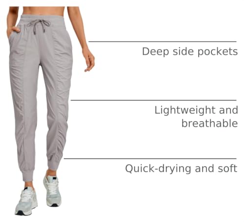 Image of CRZ YOGA Ease Line Joggers 26 inch /28.5 inch /30.5 inch | Casual, Lightweight, Ruched Design, Pockets, for Women