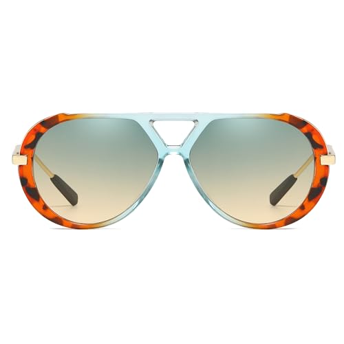 IGnaef Retro Round Aviator Sunglasses for Women Men - No Tangle Oversized Shades UV400 Protection IF61522