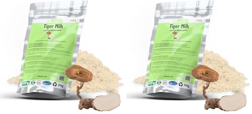 ALIBOOSTER - Polvo extracto puro estandarizado seta Lignosus Leche de tigre - Tiger Milk 50g (Paquete de 2)