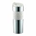 Bodum Insulated Plastic Travel French Press Coffee and Tea Mug, 0.45 L, 15 oz, White