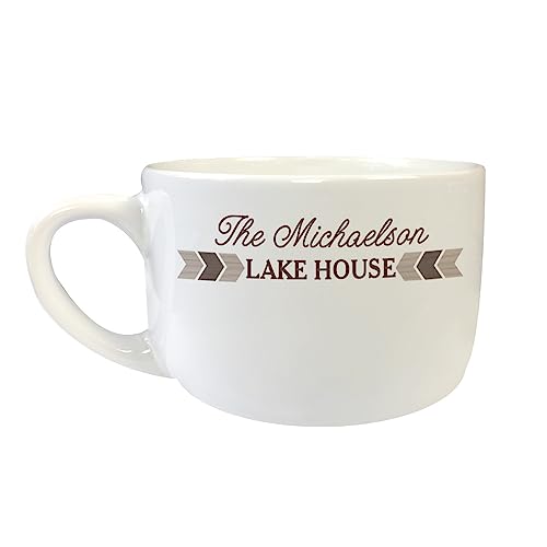 GiftsForYouNow Personalized Chevron Lake House Ice Cream Bowl, 24oz.