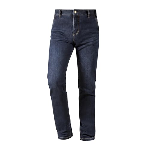 Men's Classic Straight-Leg Jeans Dark Washed Denim Regular fit Double Slanted Pockets on Both Sides