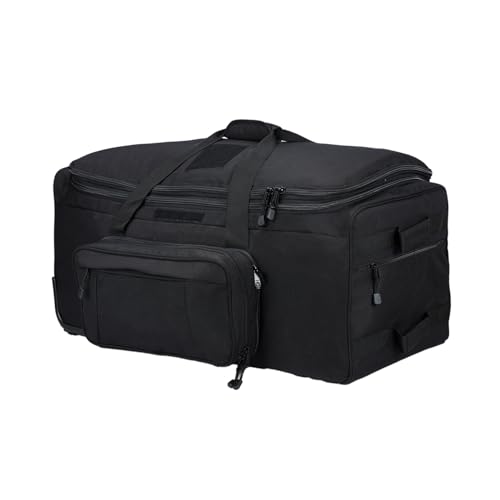 ZSearARMY Deployment Bag with Wheels Military Duffle Bag Large Heavy-Duty Bags (BLACK)