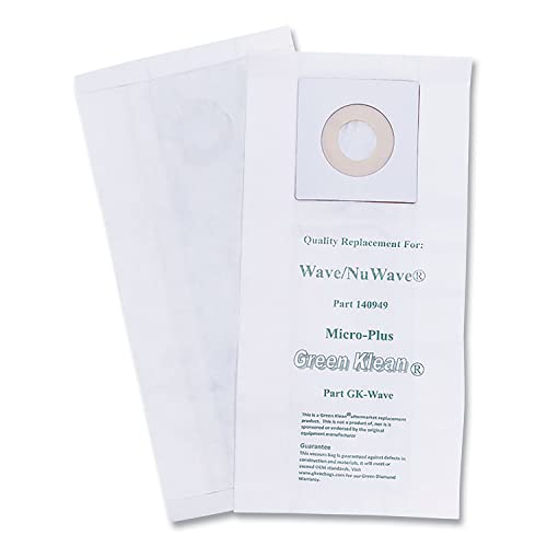 Green Klean GK-WAVE-P Replacement Vac Bags, Windsor Wave 28, Nuwave, Chariot iVac 34 Vacs