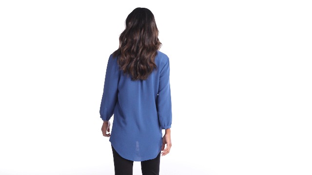 Port Authority Women's 3-4-Sleeve Textured Crepe Tunic Shirt