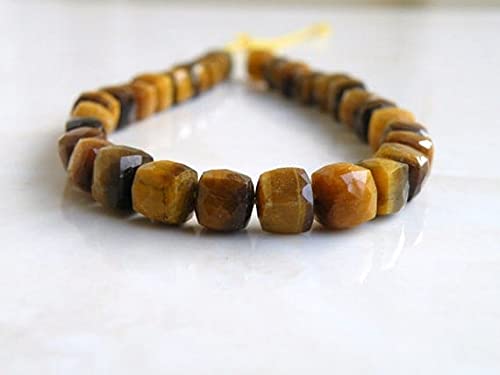 Perles œil de tigre cubes 7mm pour fabriquer un cadeau unique