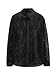 WDIRARA Men's Sexy Lace Button Down Shirts See Through Long Sleeve Collared Tops Party Clubwear Black Large