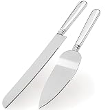 VARLKA Wedding Cake Knife and Server Set, Cake Cutting Set for Wedding, Stainless Steel Blade and AB