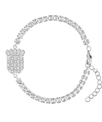 d'origine Bracelet avec armoiries de la Croatie, bracelet en oxyde de zirconium, chaîne croatie, collier de drapeau croatie, bijoux Croatie, bijoux Croatie pour femme, 19.0 centimeters, Laiton