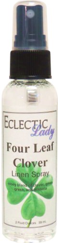 Four Leaf Clover Linen Spray (Double Strength), 4 ounces - Eclectic Lady Sheet and Linen Spray - No Artificial Colors, Parabens, or Preservatives - Long-Lasting Scent for Bed, Fabric & Pillow
