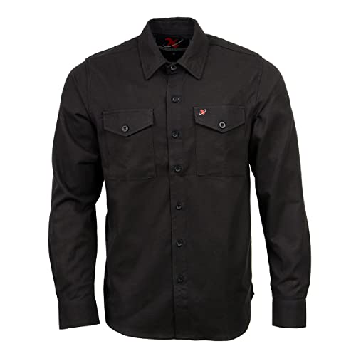 Milwaukee Leather MNG11655 Men's Solid Black Long Sleeve Cotton Flannel Shirt4