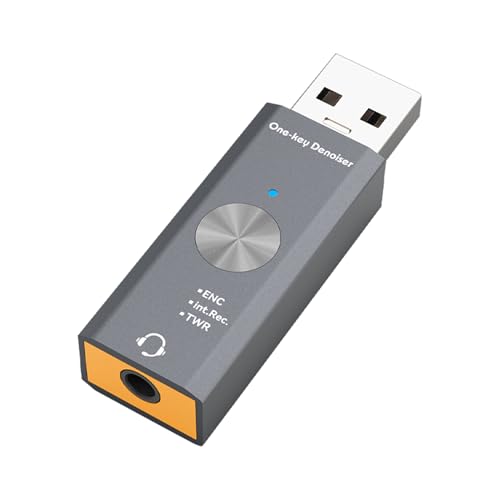 Tarjeta de sonido USB, convertidor de reducción de ruido, adaptador de audio de 3.5 mm con alta fidelidad, grabación de música de podcast de estudio, transmisión en de voz sobre oficina en casa