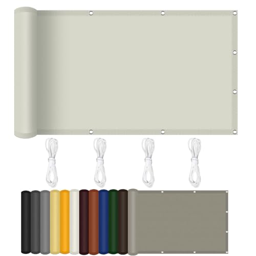 Schattennetz Sonnenschutz Netz 160 x 290 cm Wasserabweisend & Windabweisend Rechteckige Markise Befestigungsseile für Patio Hinterhof Rasengarten Outdoor-Aktivitäten, cremefarben