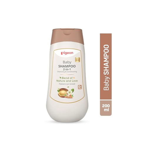 Pigeon 2-in-1 Baby Shampoo For Cleansing & Conditioning, Enriched With Avocado Oil & Marshmallow Extract, Parabens Frew, SLS & SLES Free - 200 ml