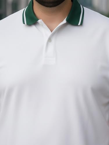 Image of Veirdo Men's Classic Fit Plus Size Polo T-Shirt, Half Sleeve, Stylish Cotton Tee, Formal & Casual Wear, Comfortable & Durable (3XL-5XL)