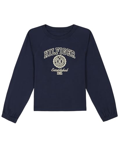 Image of Tommy Hilfiger Girls Long Sleeve Logo Graphic Crew Neck T-Shirt