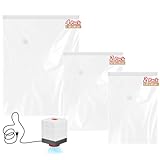 Vacbird Vacuum Storage Bags, 8 Pack Reusable Space Saver Bags with Electric Air Pump for Clothes