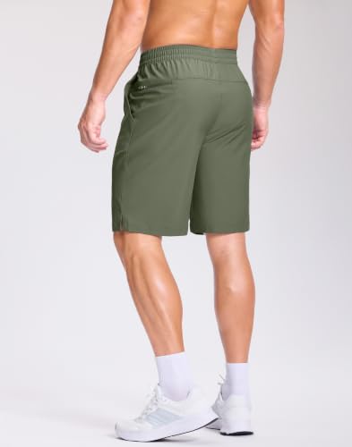 Image of GGJ Men's Lightweight Athletic Shorts with 2 Zipper Pockets 7 inch /9 inch /5 inch Gym Workout Running Quick Dry Tennis Shorts for Men