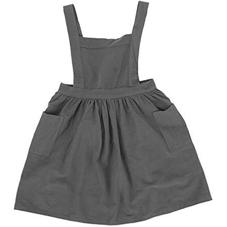 Amazon キッズエプロン エプロンワンピース 子供用 H型前掛け かわいい フリルエプロン 無地 棉 リネン 防汚 軽量 柔らか 着脱簡単 北欧スタイル 幼稚園 小学生 女の子 男の子 2色 グレー S エプロン オンライン通販