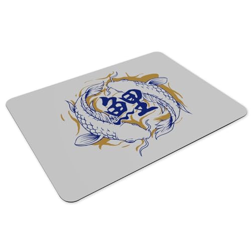 Sets de table poisson koi gris x4 grand format en caoutchouc - 3