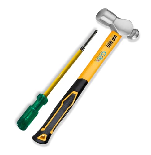 GIZMO Hand Tool Kit 2-in-1 Screwdriver 6" & 500g Hammer