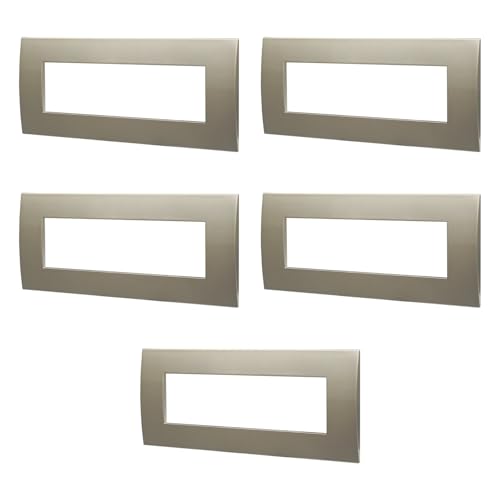Plaque technopolymère 7 modules titane compatible Vimar Arke lot de 5 rectangulaire - 2