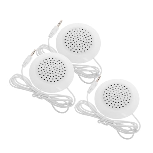 PRETYZOOM 3 Stück Mini Kissen-Lautsprecher mit Klinkenstecker Tragbarer Stereo-Player für Telefon Büro und Outdoor Weiß Kopfkissen für Entspanntes Hören Beim Schlafen