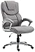CLP Bürostuhl Texas V2 I Chefsessel Mit Wippmechanismus I Gepolsterter Drehstuhl Mit Stoffbezug Und Armlehnen Belastbar Bis 120 kg, Farbe:grau