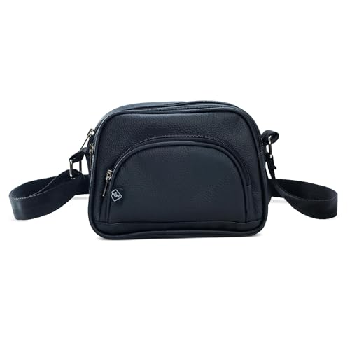 Bolsa Feminina Transversal Shoulder Bag Pequena em Couro PU, PGH Aura Preto