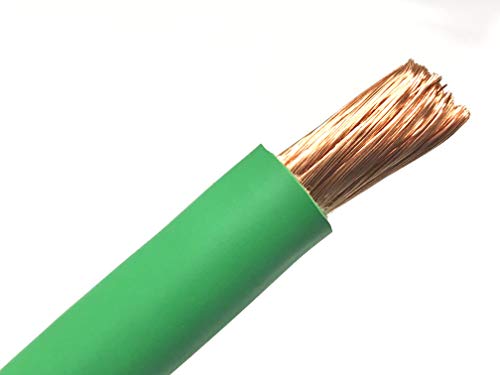 2 AWG HEAVY DUTY Extra Flexible Welding Lead Car Audio Battery Cable 600 VOLT Made in the USA! (25 FT, GREEN)