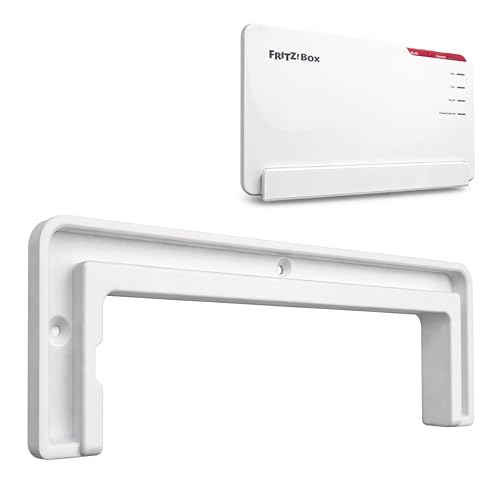 Decoralin Wandhalterung für AVM FRITZ!Box 5690 Pro Perfekte Passform inkl. Schrauben & Dübel stabile Fritzbox Router Wandhalterung platzsparend & ordentlich - Weiß