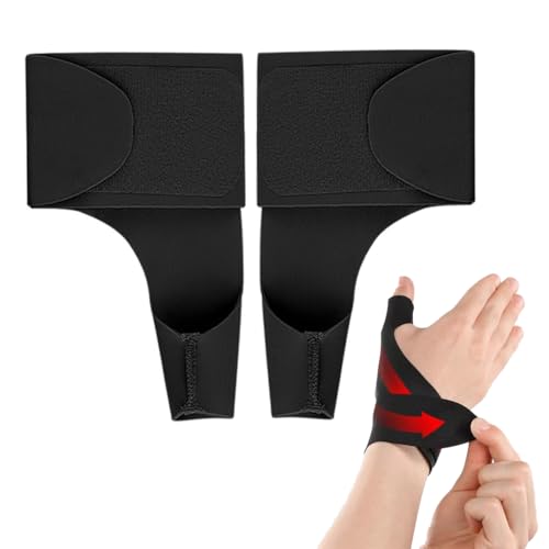 KEQAR 1 Guanti a doppio pollice, tessuto morbido, supporto traspirante per tunnel carpale, lesioni, tendiniti e distorsioni, bendaggio e tutore per la mano