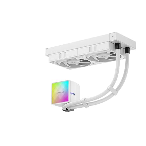 Image of NEXAURA 240 WH Liquid Cooler, 240mm, PWM Pump, 2500-3600RPM, Diamond Glow ARGB Pump Head, Fluid Dynamic Bearing Fans, White