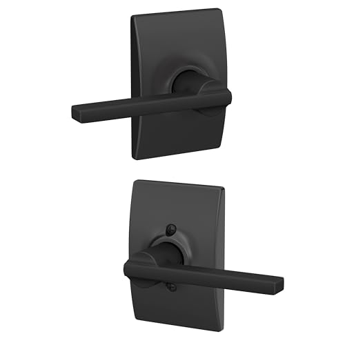 Image of SCHLAGE Latitude Hall /Closet Passage Door Handle, Reversible, Matte Black | Hall or closet lever door handle with no lock, Easy to install, Certified durability, Universal fit