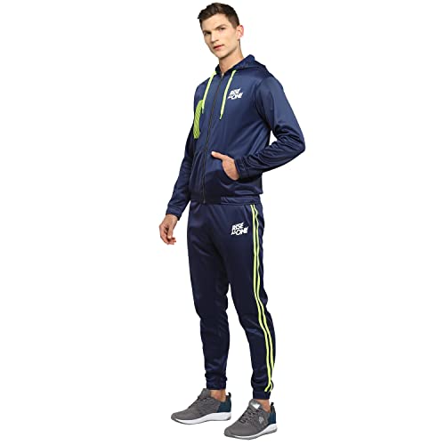 Image of YUUKI Mens SP Stripe FO Hood TS Navy | N Green Track Suit - L